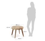 Table d'appoint Wellcres en bois de mungur massif Ø 65 cm
