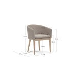 Silla Harlan de chenilla marrón y patas de madera maciza de fresno