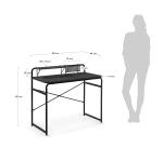 Escritorio Foreman melamina acabado negro patas de acero acabado negro 98 x 46 cm