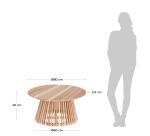Table basse Jeanette en teck massif Ø 80 cm