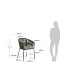 Silla Yanet de cuerda terracota y patas de acero galvanizado