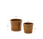 Ensemble Presili de 2 pots de fleurs en céramique, finition moutarde vernissée Ø 37 / 47 cm