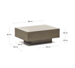 Table basse Rustella - ciment  L 80 x P 60 cm