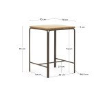 Table haute d'extérieur Salguer - bois acacia massif  pied acier marron L 70 x P 70 cm
