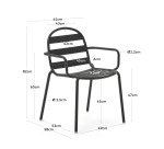 Chaise d'extérieur Joncols - structure aluminium grise
