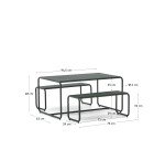 Ensemble enfant Sotil avec 2 bancs et table en acier galvanisé, finition verte 95 x 62 cm