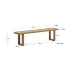 Banc 100 % d'extérieur Canadell en bois de teck massif recyclé 210 cm