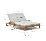 Tumbona doble Sonsaura de madera maciza de eucalipto