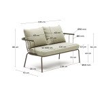 Canapé Salguer 2 places en corde verde et acier finition peinture marron 134 cm