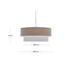 Plafonnier Bianella en coton et velours côtelé beige Ø 40 cm