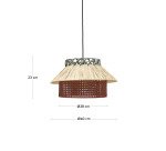 Lámpara de techo Pulmi de rafia natural, terracota y azul Ø 40 cm