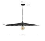 Plafonnier Makai en métal avec finition noire Ø 100 cm