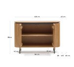 Buffet Licia 2 portes en bois massif de manguier et métal peint en noir 120 x 80 cm