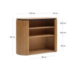 Étagères Licia en bois massif de manguier et métal peint en noir 120 x 90 cm