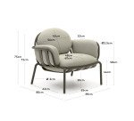 Butaca de exterior Joncols de aluminio con acabado pintado verde