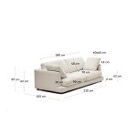 Canapé Gala 3 places beige 210 cm