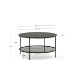 Table basse Gilda en verre trempé et métal avec finition peinture noir mat Ø 80 cm