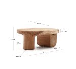 Mesa de centro Mosi de madera maciza de mungur Ø 90 x 60 cm