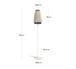 Lampadaire Yuvia en coton finition beige et bleue