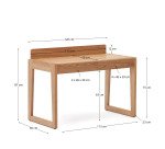 Bureau Arandu en contreplaqué et bois de frêne massif 120 x 60 cm