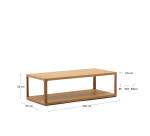 Mesa de centro Maymai de madera de roble 140 x 70 cm