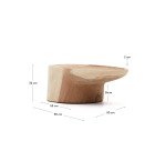 Table basse avec pied Mosi en bois de mungur Ø 90 x 50 cm