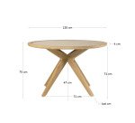 Table ronde Julieta en polyciment et bois d'acacia Ø 120 cm