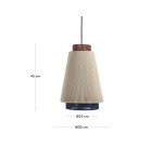 Lámpara de techo Yuvia de algodón con acabado beige, azul y terracota