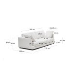 Sofá Gala 3 plazas blanco 210 cm