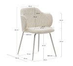 Yunia chair in thick seam beige corduroy with steel legs