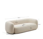 Canapé Martina 3 places bouclette écru 246 cm