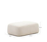 Repose-pied Martina en bouclette écru 123 x 85 cm