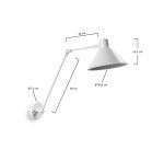 Aplique Dione de acero con acabado pintado blanco