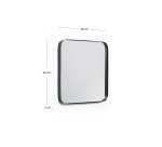 Miroir mural Marco métal noir 40 x 40 cm
