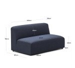 Module Neom tissu bleu - 2 places L.150 cm