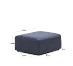 Pouf terminal Neom bleu 75 x 89 cm