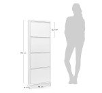 Meuble chaussures Ode 50 x 136 cm 4 portes