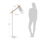 Lámpara de pie Kosta de madera maciza de haya y acero