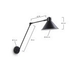 Aplique Dione de acero con acabado pintado negro