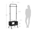 Perchero Celsie acero negro 74 x 180 cm