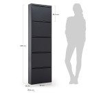 Shoe rack Ode 50 x 168,5 cm 5 doors