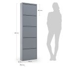 Meuble chaussures Ode 50 x 168,5 cm 5 portes