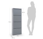 Shoe rack Ode 50 x 136 cm 4 doors