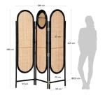 Biombo Lalita de ratán 150 x 180 cm