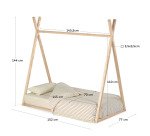 DE_Lit tipi Maralis en bois de hêtre avec finition naturelle pour matelas de 70 x 140 cm