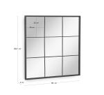 Espejo de pared Ulrica metal negro 80 x 80 cm
