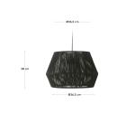 Pantalla para lámpara de techo Cantia de algodón con acabado negro Ø 36,5 cm