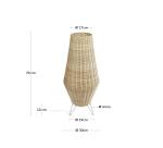 Lampe de table taille moyenne Kamaria en rotin finition naturelle