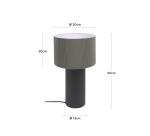 Lampe de table Domicina en métal peint noir et gris