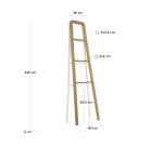 Porte-serviettes Uliana en bois de teck massif finition naturelle 50 x 160 cm